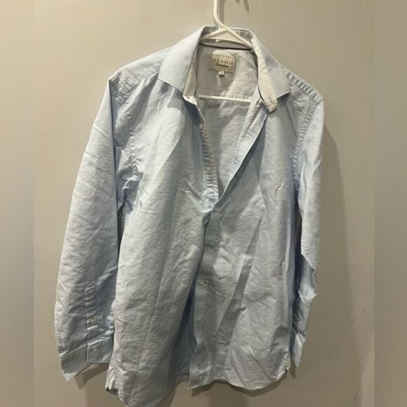 Ted Baker blue shirt endurance long sleeve button down size 16 - Picture 1 of 8